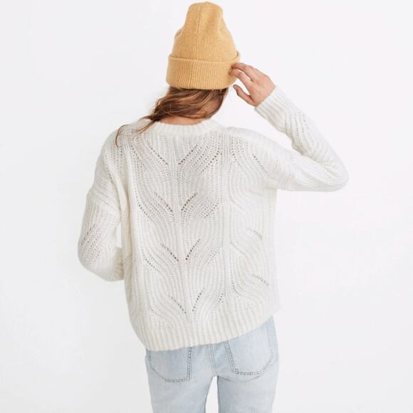 Madewell Charley Cream Pointelle Knit Pullover Sweater - Picture 2 of 8
